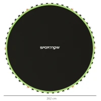 SPORTNOW Trampoline Replacement Mat with Spring Pull Tool, 54 V-Hooks, for 10ft Trampoline using 14cm Springs, Green(m-3)
