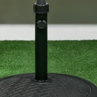 Outsunny Base per Ombrellone di 14kg per Pali da Ø32-38 mm, Metallo e Cemento, Ø46 cm, Nero(m-9)
