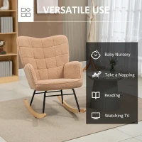 HOMCOM Retro Design Rocking Chair, Solid Wood, Armchair, Relax Chair, 98 cm x 71 cm x 101 cm, Brown(m-6)