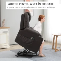 Homcom Scaun Electric Ridicare Seniori Piele PU cu Masaj & Telecomanda(m-4)