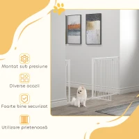 Poarta de Siguranta PawHut pentru Caini Extensibila 75-145cm din Otel si ABS(m-6)