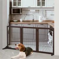 PawHut Poarta Animale – Pliabila, Cadru din Lemn Pin pentru Usi & Holuri(m-11)