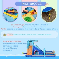 Outsunny Castelo Insuflável Infantil 6 em 1 com Escorrega Piscina Parede de Escalada Canhão de Água 440x350x240 cm Multicolor(m-7)
