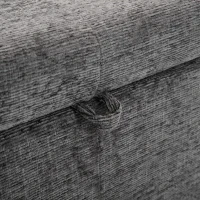 L-Shaped Sectional Sofa with Removable Storage Ottoman and 2 Pillows, Fabric Upholstery, 204L x 68W x 69H cm, Grey(m-15)