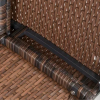 Outsunny Six-Piece Rattan Sofa Set, with Glass-Top Table - Mixed Brown(m-9)