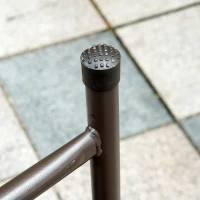 Outsunny 6 Piece Garden Dining Set with Umbrella, Patio Sets with Parasol with 4 Folding Dining Chairs & Round Tempered Glass Table, Black(m-11)