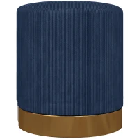 HOMCOM Soft Padded Corduroy Footstool - Dark Blue(m-11)