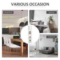 HOMCOM 3-Tier Floor Lamp, Floor Light with Storage Shelf, Reading Standing Lamp with Acrylic Shade for Living Room, Bedroom, Kitchen, Dining Room, Office, Dorm, 160cm, Oak(m-6)