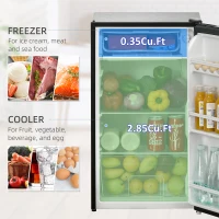 HOMCOM Under Counter Fridge, 91L Small Fridge with Chiller Box, Removable Shelf, Reversible Door, Adjustable Legs, Mini Refrigerator, Black(m-4)