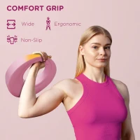 SPORTNOW 12kg Kettlebell, Kettle Bell with Wide Handle for Home Gym, Weight Lifting, Strength Training, Pink(m-4)