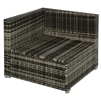 Outsunny Rattan Garden Sofa Set, 4-Seater Wicker Sectional for Garden, Grey(m-11)