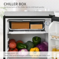 HOMCOM Under Counter Fridge, 91L Small Fridge with Chiller Box, Removable Shelf, Reversible Door, Adjustable Legs, Mini Refrigerator, Black(m-5)