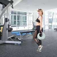 SPORTNOW 6kg Kettlebell, Kettle Bell with Wide Handle for Home Gym, Weight Lifting, Strength Training, Light Grey(m-6)