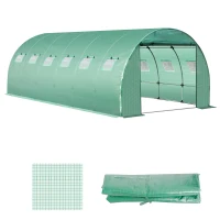 Outsunny Gewächshausfolie 6x3x2m, wasserdicht Gartenfolie mit UV Schutz, Folie aus PE, Abdeckplane für Gartenarbeit Treibhaus Folientunnel, Tunnelfolie für Außenbereich, Pflanzen, Grün(m-8)