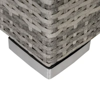 Outsunny Outdoor PE Rattan Furniture with Cushions, Garden Armless Chair with Adjustable Footpads and Back Support Cushion, for Garden, Yard, Terrace, Light Grey(m-12)