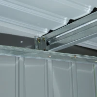 Outsunny Magazie de gradina din otel cu acoperis inclinat, usa glisanta dubla si orificii de aerisire, 213x130x173 cm, verde(m-12)