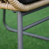 Outsunny Ensemble salon de jardin en résine tressée 2 fauteuils 1 canapé 2 places 1 table en verre trempé coussins assise dossier déhoussables(m-8)