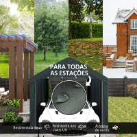 Outsunny Abrigo de Exterior 6x3 m Garagem de Exterior para Carros Anti UV com Paredes Laterais Desmontáveis e 2 Portas Cinza Escuro(m-4)