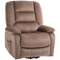 HOMCOM Fauteuil releveur électrique fauteuil relaxant dossier inclinable avec repose-pied télécommandes 90 x 93 x 110 cm marron
