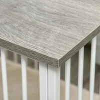 PawHut Cage pour chien moyens animaux avec coussin amovible lavable porte verrouillable avec loquet acier panneaux de particules blanc chêne gris(m-9)