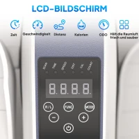 SPORTNOW Zitpedaaltrainer, Mini-Ellipsentrainer met LCD-Monitor, Afstandsbediening, 10 Instelbare Snelheidsniveaus, Wit(m-6)