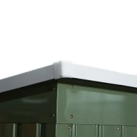 Outsunny Magazie de gradina din otel cu acoperis inclinat, usa glisanta dubla si orificii de aerisire, 213x130x173 cm, verde(m-8)