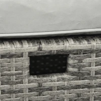 Outsunny Six-piece Outdoor Rattan Dining Set, Outdoor Sofa Set with Reclining Armchairs and Mental Frame, Grey(m-11)