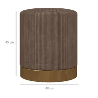 HOMCOM Soft Padded Corduroy Footstool - Light Brown(m-3)