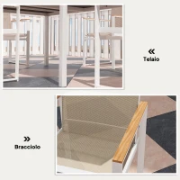 Outsunny Set da Giardino con Tavolo da Pranzo in Vetro Rettangolare e 4 Sedie con Braccioli, Multicolore(m-7)