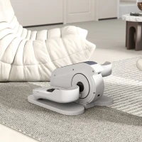 SPORTNOW Zitpedaaltrainer, Mini-Ellipsentrainer met LCD-Monitor, Afstandsbediening, 10 Instelbare Snelheidsniveaus, Wit(m-8)