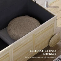 Outsunny Baule da Esterno 185L a 2 Ruote con Telo Interno e Coperchio, in Legno di Abete, 110x50x50 cm, color Legno(m-6)