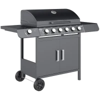 Outsunny Seven-Burner Gas BBQ Grill - Grey(m-1)