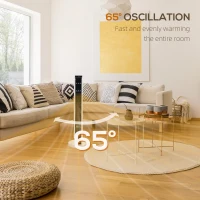 HOMCOM 1100W/2200W Space Heater with 65° Oscillation & 8-Hour Timer and Overheat & Tip Over Protection, Room Heater with 2 Heat and Fan for Bedroom, 29 inch(m-7)
