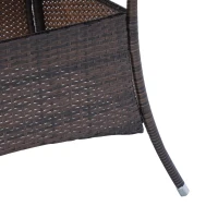 Outsunny 6 Seater Rattan Dining Set with Cushions, Rattan Garden Furniture Set with 6 Armchairs, Rectangular Glass Top Table, Outdoor Dining Table and Chairs, Brown(m-10)