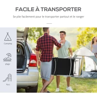 Outsunny Bain de Soleil Pliable transat inclinable 7 Positions Chaise Longue Grand Confort avec Matelas + accoudoirs métal époxy textilène Polyester Noir(m-7)