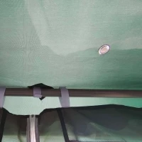 Outsunny Pérgola de Jardim com 4 Mosquiteiras Teto Duplo 8 Orifícios de Drenagem e Estrutura de Metal 297x297x268 cm Verde(m-8)