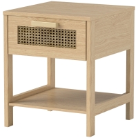 HOMCOM Nachttisch, Nachtschrank, Beistelltisch mit Schublade, MDF 40 x 40 x 48,4 cm