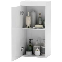 HOMCOM Dubbellaagse Badkamerkast, Wandgemonteerde Badmeubel, Spaanplaat, MDF, Wit(m-1)