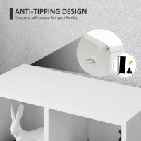 HOMCOM 2-Tier Bookshelf with 5 Compartments - White(m-6)