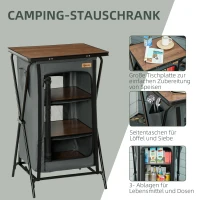 Outsunny Campingtafel met 3 Planken, Ritsdeur, Aluminium, Opvouwbaar, Grijs(m-4)