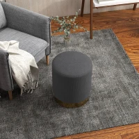 HOMCOM Soft Padded Corduroy Footstool - Charcoal Grey(m-8)