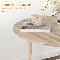 Homcom Masa Plianta Rotunda – Bucatarie Mica, Design Natur(m-7)