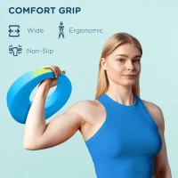 SPORTNOW 10kg Kettlebell, Kettle Bell with Wide Handle for Home Gym, Weight Lifting, Strength Training, Light Blue(m-4)