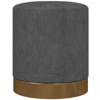 HOMCOM Soft Padded Corduroy Footstool - Charcoal Grey(m-11)