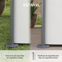 Outsunny Pérgola de Jardim 397x297x265 cm Pérgola de Exterior com Teto Duplo Paredes Laterais Resistente a Água Creme(m-7)