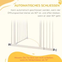 PawHut Absperrgitter für Hunde, extra hoch, Schließautomatik, Metallrahmen, 97,5 x 104,1 cm, Weiß(m-4)