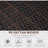 Outsunny 6-Seater Rattan Sofa Furniture Set W/Cushions, Steel Frame-Brown(m-4)