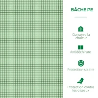 Outsunny Mini Serre de Jardin Serre à tomates 3L x 1l x 0,8H m Acier PE Haute densité 140 g/m² Anti-UV 3 fenêtres Vert(m-4)