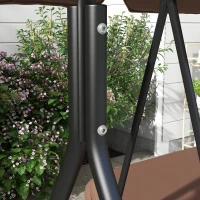 Outsunny Balancelle de jardin 3 places toit inclinaison réglable coussins 172 x 110 x 153 cm acier noir polyester marron(m-10)