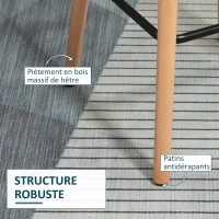 HOMCOM Tabourets de Bar Design scandinave - Lot de 2 tabourets de Bar Grand Confort avec Repose-Pieds et accoudoirs - Bois massif Lin bleu(m-6)